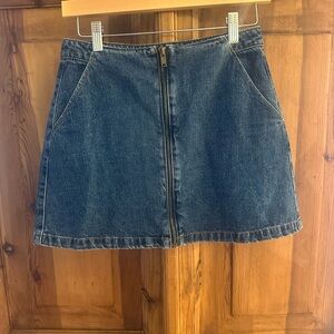 ZARA Denim Zip-Front Skirt Size Small